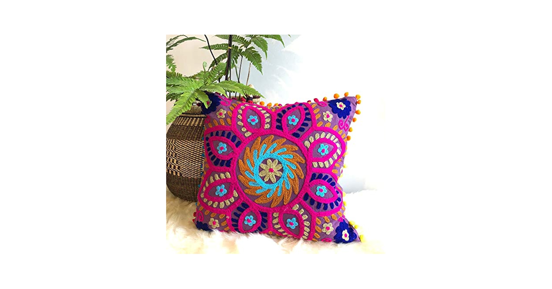 Amazon.com: INDACORIFY Suzani Pillows, Embroidered Cushion